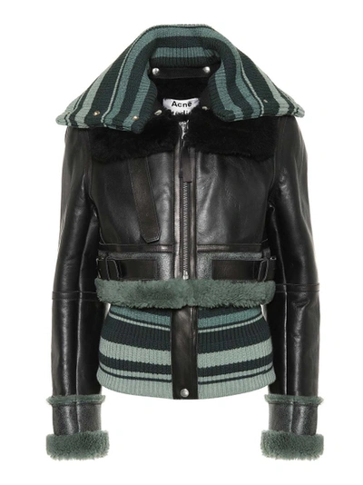 Shop Acnestudios Shearling Leather Jacket
