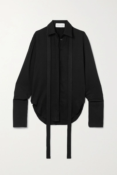 Shop Aleksandre Akhalkatsishvili Stretch-twill Shirt In Black