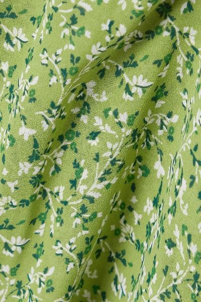 Shop Reformation Harleen Open-back Floral-print Crepe De Chine Midi Dress In Green