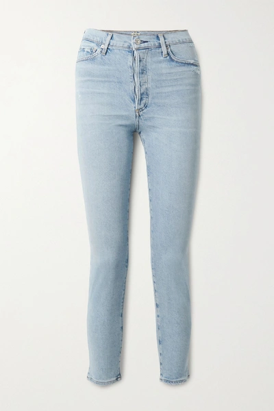 Shop Citizens Of Humanity Olivia High-rise Slim-leg Jeans In Light Denim