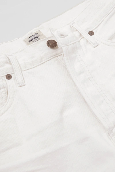 Shop Citizens Of Humanity Marlow Distressed Organic Denim Shorts In White