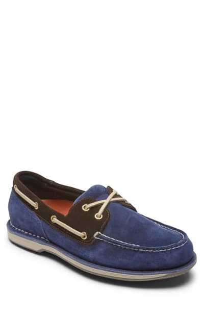 Shop Rockport 'perth' Boat Shoe In Navy/ Bitter Chocolate Sde
