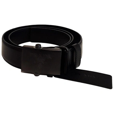 Pre-owned Prada Black Leather Belt