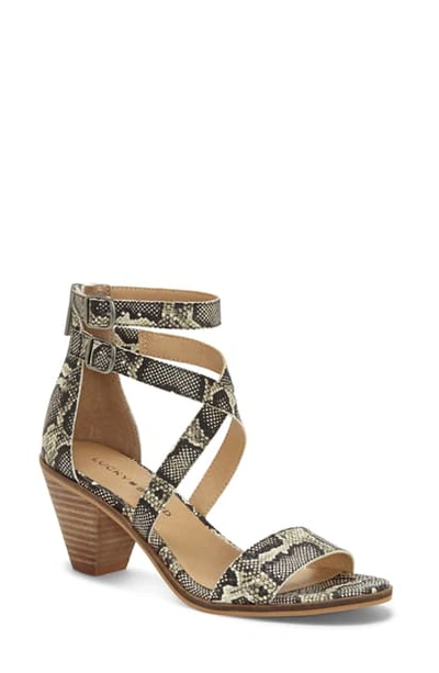 Shop Lucky Brand Ressia Double Ankle Strap Sandal In Snake Print Leather