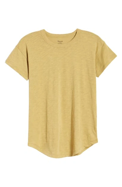 Shop Madewell Whisper Cotton Ribbed Crewneck T-shirt In Olive Surplus