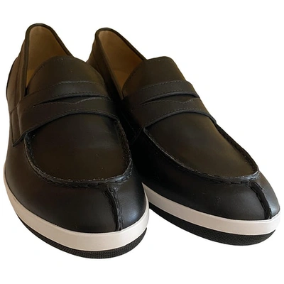 Pre-owned Emporio Armani Black Leather Flats