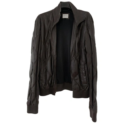Pre-owned Armani Collezioni Brown Leather Jacket