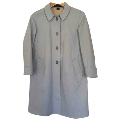 Pre-owned Coach Trench Coat In Blue