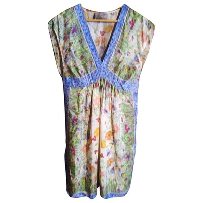 Pre-owned Daniele Alessandrini Silk Mid-length Dress In Multicolour