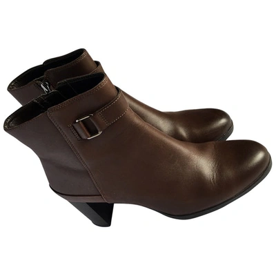 Pre-owned Clarks Brown Leather Ankle Boots