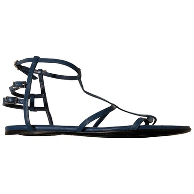 Pre-owned Hugo Boss Blue Leather Sandals