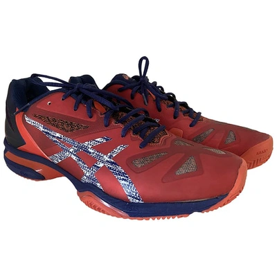 Pre-owned Asics Low Trainers In Red