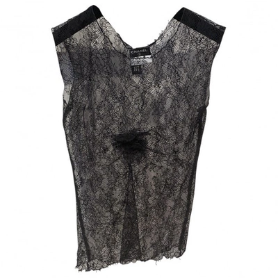 Pre-owned Chanel Black Lace  Top