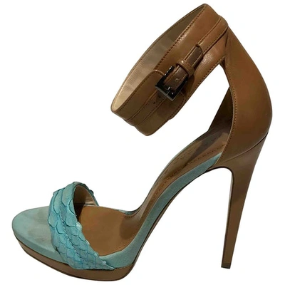 Pre-owned Barbara Bui Blue Water Snake Sandals