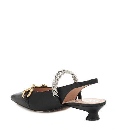 Shop Gucci Horsebit Leather Slingback Pumps In Black