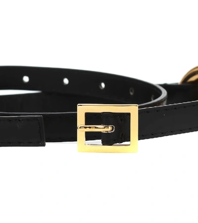 Shop Marni Chain-link Leather Belt In Black