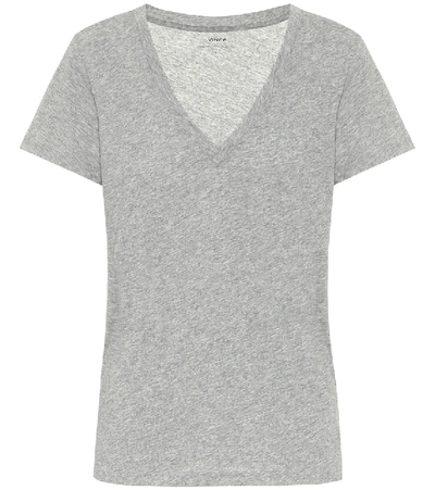 Shop Vince Cotton-jersey T-shirt In Grey