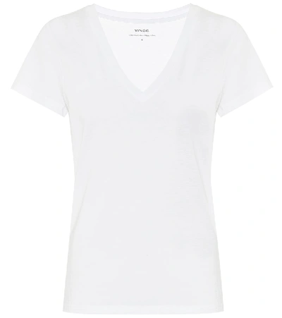 Vince Essential V-neck Pima Cotton T-shirt In White