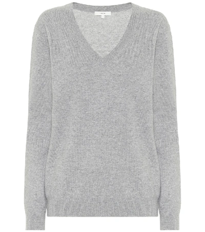 Shop Vince V-neck Cashmere Sweater In Grey