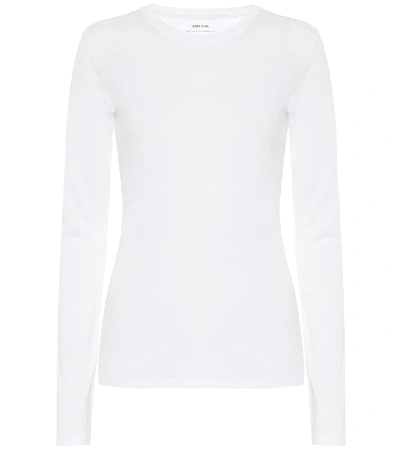 Shop Vince Essentials Cotton-jersey T-shirt In White
