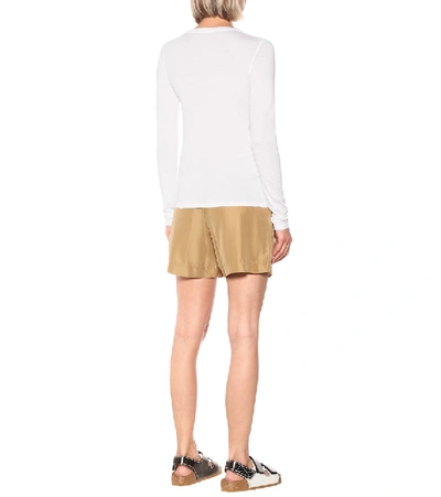 Vince Womens Pampas Stripe Stripe-pattern Curved-hem Woven Shirt In White