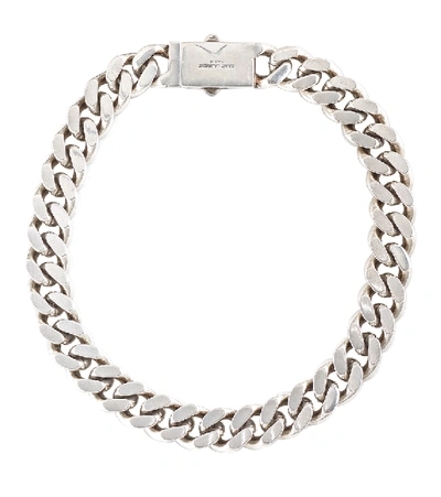 Shop Saint Laurent Cuban Chain-link Necklace In Silver