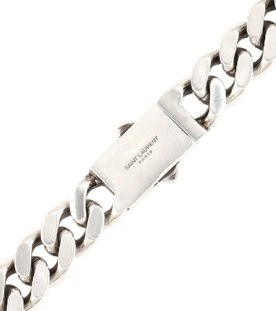 Shop Saint Laurent Cuban Chain-link Necklace In Silver