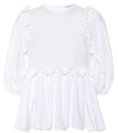 Shop Cecilie Bahnsen Marie Cotton Blouse In White