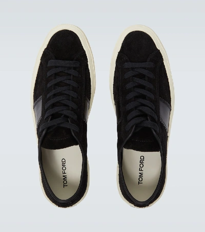 Shop Tom Ford Cambridge Suede Sneakers In Black