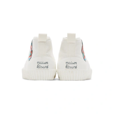Shop Maison Kitsuné White Acide Fox Patch High-top Sneakers In Wh White