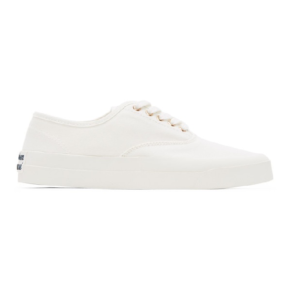 maison kitsune white canvas sneakers