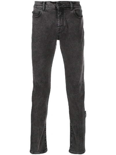 Shop Off-white Diag Skinny-fit Jeans In Grey