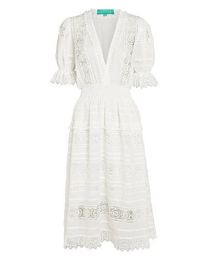 Shop Waimari Lumiere Lace Midi Dress In White
