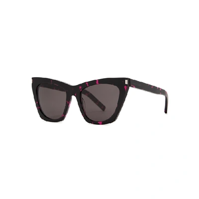 Shop Saint Laurent Sl 214 Kate Cat-eye Sunglasses