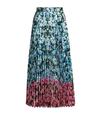Shop Mary Katrantzou Floral Pleated Midi Skirt