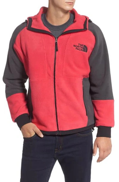 Shop The North Face 1994 Rage Collection Classic Zip Fleece Hoodie In Rose Red/ Asphalt Grey