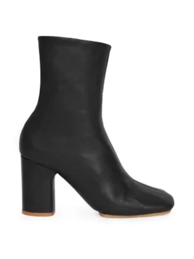 Shop Acne Studios Women's Bathy Square-toe Leather Ankle Boots In Black