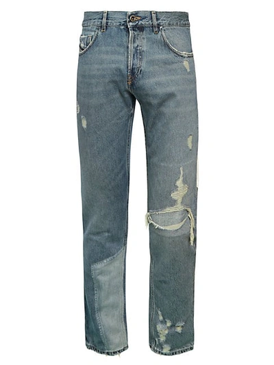 Shop Diesel Type-2813 Distressed Straight Jeans In Denim