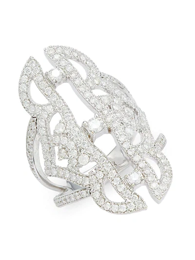 Shop Sara Weinstock Simone 18k White Gold & Diamond Spine Ring