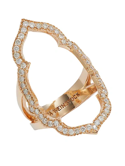Shop Sara Weinstock Taj 18k Rose Gold & Diamond Negative Space Ring