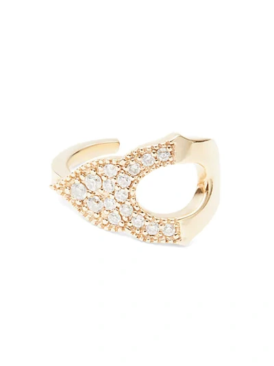 Shop Sara Weinstock Taj 18k Yellow Gold & Diamond Single Cuff Earring