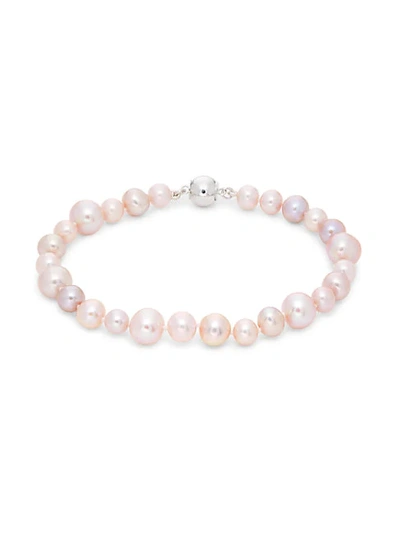 Shop Belpearl Sterling Silver & 6.5-8.5 Mm Multicolor Off-round Freshwater Pearl Bracelet