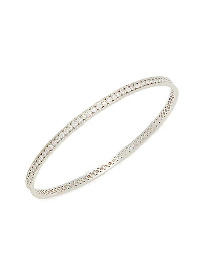Shop Sara Weinstock Milgrain 18k White Gold & Diamond Bangle Bracelet