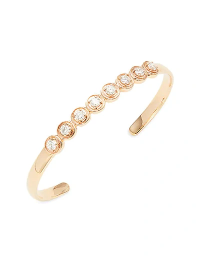 Shop Sara Weinstock Round Bezel 18k Rose Gold & Diamond Cuff Bracelet