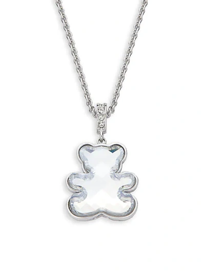 Swarovski White Rodium-plated & Crystal Teddy Bear Necklace | ModeSens