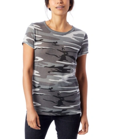 Shop Alternative Apparel Ideal Printed Eco-jersey T-shirt In Gray