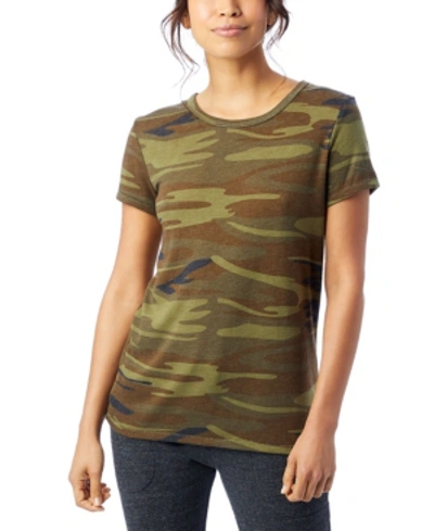 Shop Alternative Apparel Ideal Printed Eco-jersey T-shirt In Camo