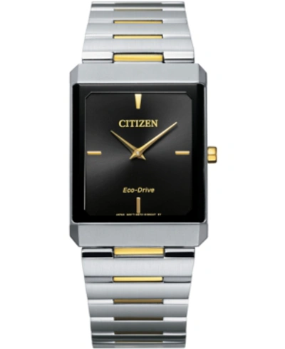 Shop Citizen Unisex Eco-drive Stiletto Two-tone Stainless Steel Bracelet Watch 28x38mm In Two Tone