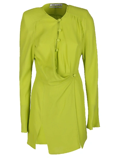 Shop Attico Lime Green Viscose Dress