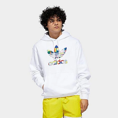 Shop Adidas Originals Pride Flag Fill Hoodie In White